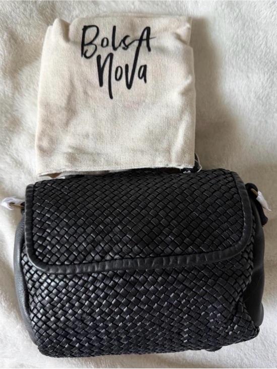 Bolsa Nova Handbags - Bolsa Nova Lily Black Italian Crossbody Bag